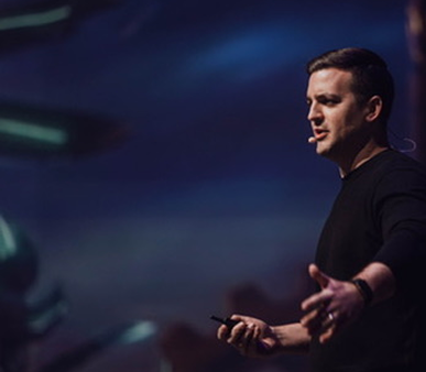 Keynote presentation on stage